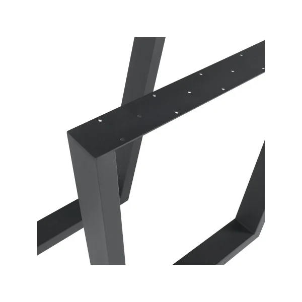 Pieds de Table Acier 75 x 72 cm Noir Epuré