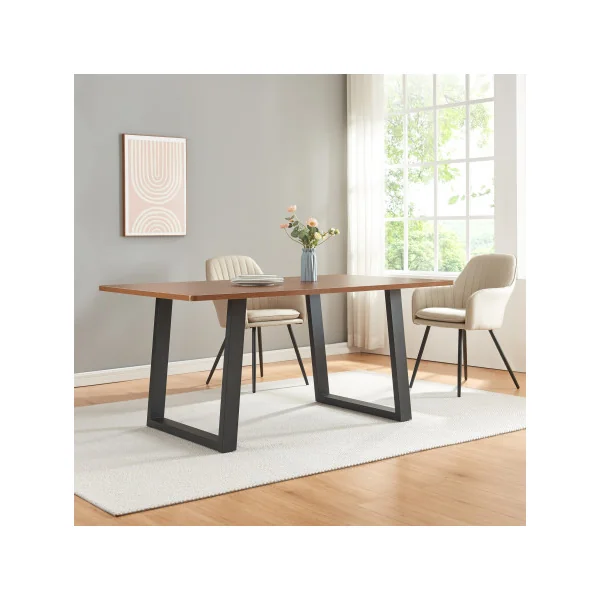 Pieds de Table Acier 75 x 72 cm Noir Moderne
