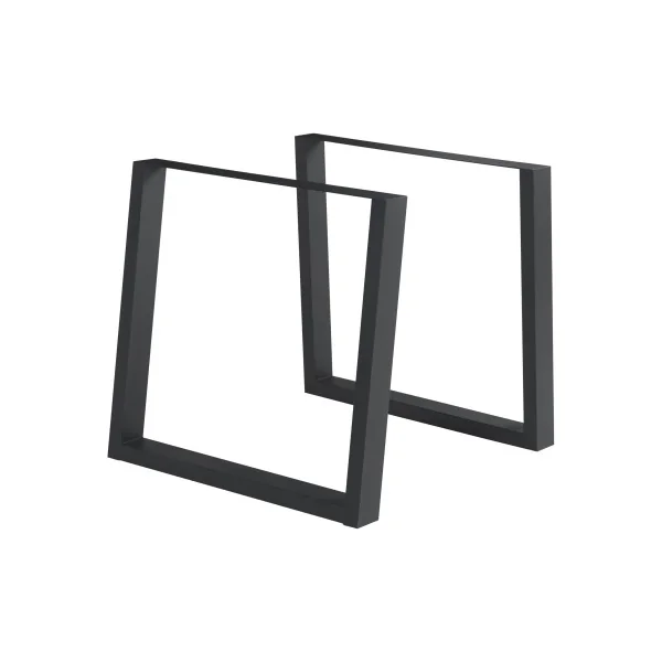 Pieds de Table Acier 75 x 72 cm Noir Moderne