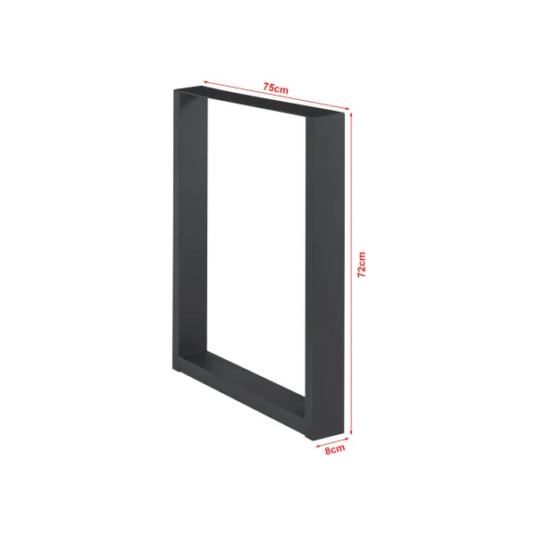 Pieds de Table Acier 75 x 72 cm Noir Moderne