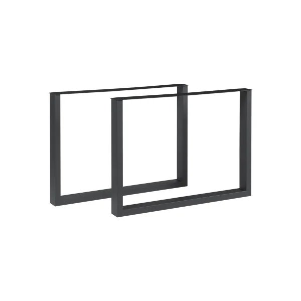 Pieds de Table Acier 90 x 72 cm Noir