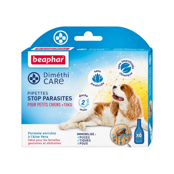 Pipettes antiparasitaires Petit Chien – Beaphar DiméthiCARE – 6 x 1,5 ml