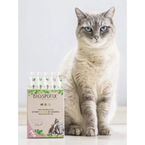 Pipettes insectifuges Biospotix pour chat et chaton - 5 pipettes - Biogance