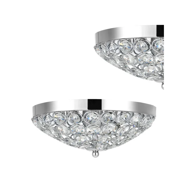 Plafonnier Design avec Cristaux, Diamètre 30 cm