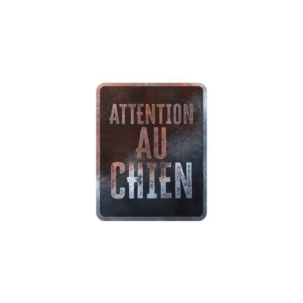PLAQUE ATTENTION AU CHIEN RECTANGLE