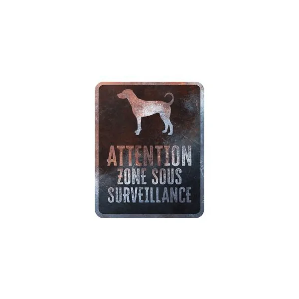 PLAQUE ZONE SOUS SURVEILLANCE DOBERMAN