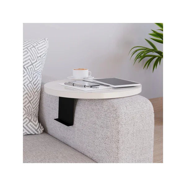 Plateau d'Accoudoir de Canapé Ø 34 cm Crème