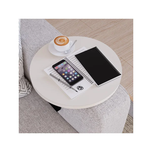 Plateau d'Accoudoir de Canapé Ø 34 cm Crème