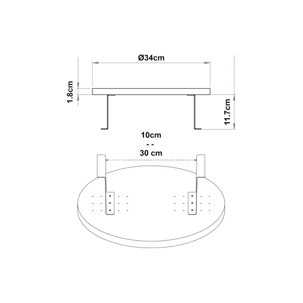 Plateau d'Accoudoir de Canapé Ø 34 cm Crème