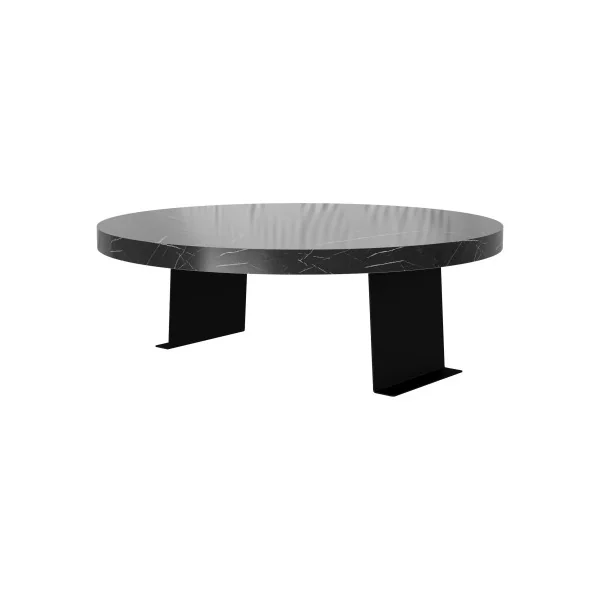 Plateau d'Accoudoir Effet Marbre Noir Ø 34 cm