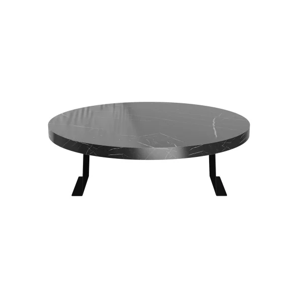 Plateau d'Accoudoir Effet Marbre Noir Ø 34 cm