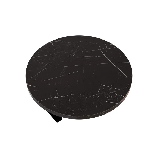 Plateau d'Accoudoir Effet Marbre Noir Ø 34 cm