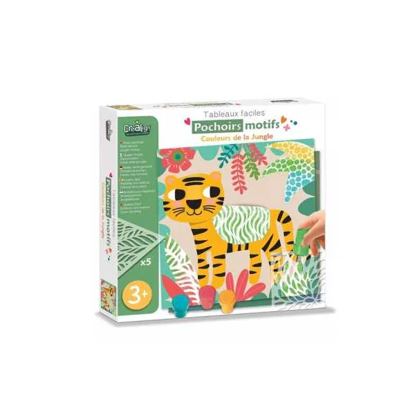 Pochoirs motifs couleurs de la jungle - CréaLign'