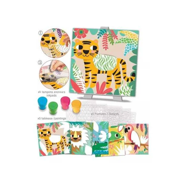 Pochoirs motifs couleurs de la jungle - CréaLign'