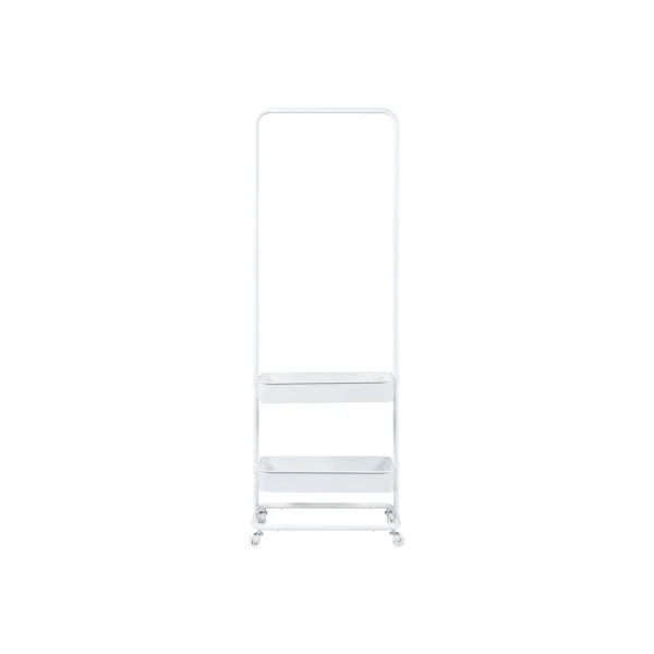 Portant à Vêtements Métal Blanc 58 x 36 x 175 cm avec 2 Rangements