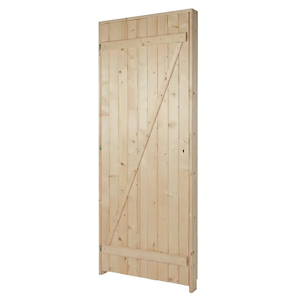 Porte de service bois 80 x h.200 cm poussant droit
