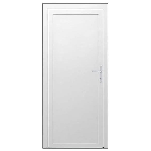 Porte de service pleine PVC 80 x h.205 cm poussant gauche
