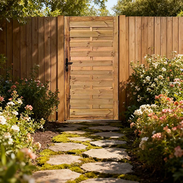 Porte en bois Blooma Arve marron 90 x h.180 cm
