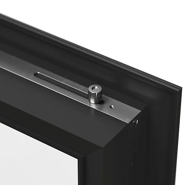 Porte fenêtre aluminium 1 vantail GoodHome gris - l.80 x h.215 cm, tirant droit