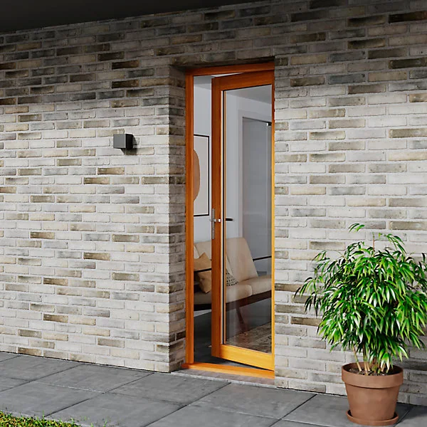 Porte fenêtre bois 1 vantail l.80 x H.215 cm tirant droit GoodHome