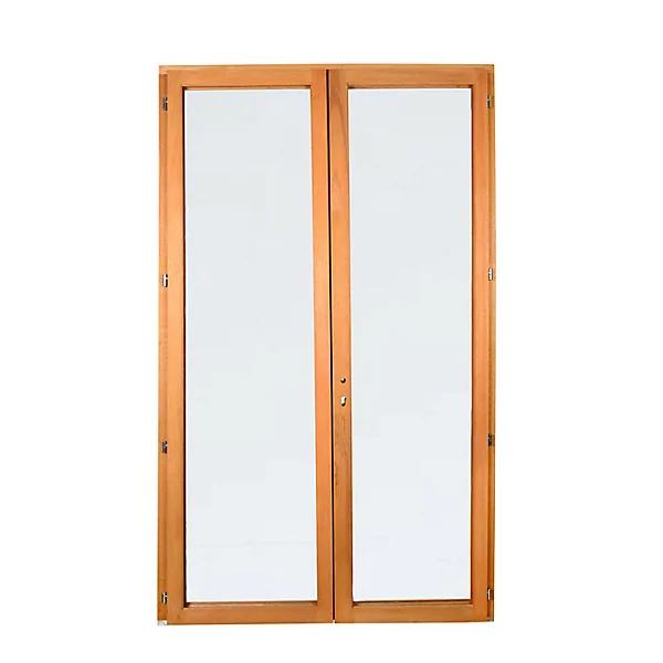Porte fenêtre bois 2 vantaux l.140 x H.215 cm tirant droit GoodHome