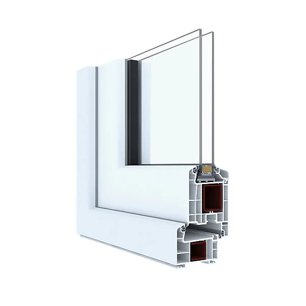 Porte fenêtre PVC 2 vantaux GoodHome blanc - 100 x h.205 cm, tirant droit
