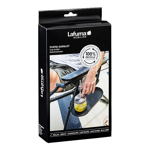 Porte gobelet relaxe Lafuma gris anthracite l.30cm x H.7cm