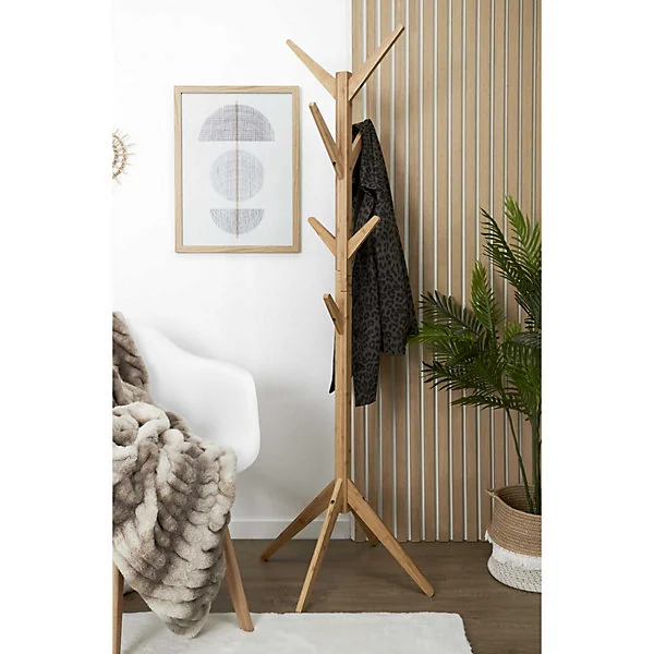 Porte manteaux de 8 crochets arbre H. 177,5 cm en bois