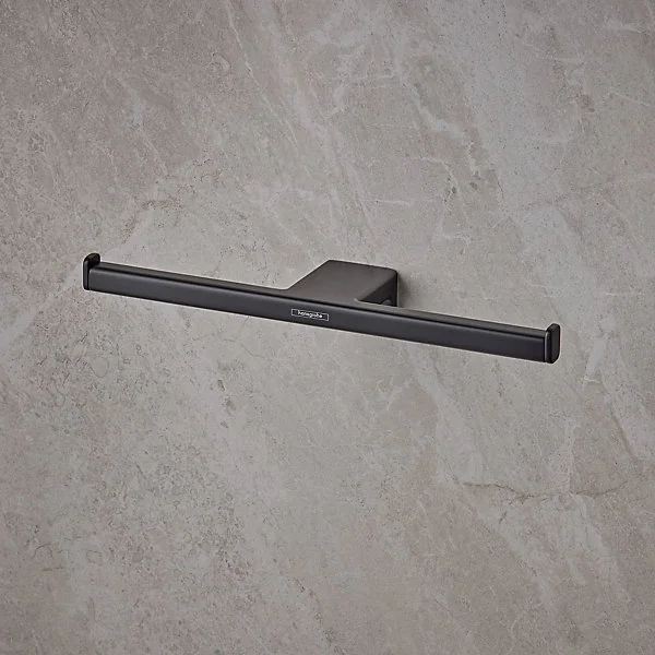 Porte rouleau papier toilette mural double noir mat Addstoris Hansgrohe