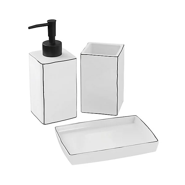 Porte savon Aetna blanc et noir GoodHome