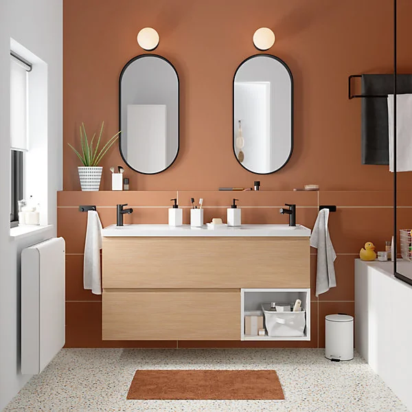 Porte savon Aetna blanc et noir GoodHome