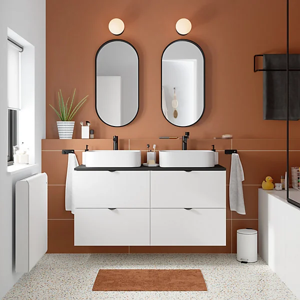 Porte savon Aetna blanc et noir GoodHome