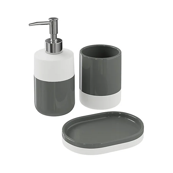 Porte savon Koros blanc et anthracite GoodHome