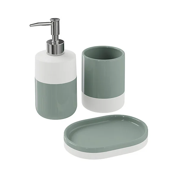 Porte savon Koros blanc et vert/gris GoodHome