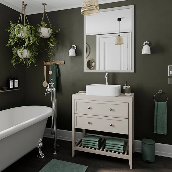 Porte savon Koros blanc et vert/gris GoodHome