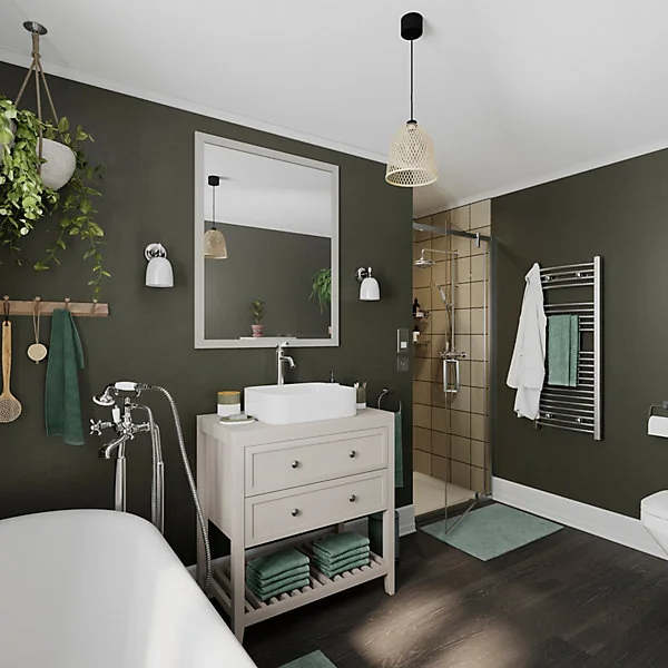 Porte savon Koros blanc et vert/gris GoodHome