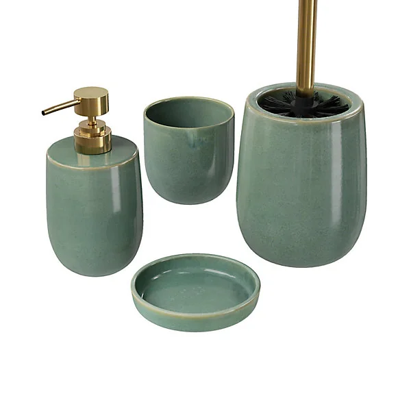 Porte savon vert en céramique Ø10,2 x H.2 cm, GoodHome Boann