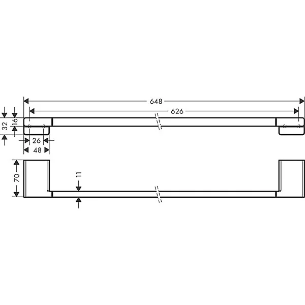 Porte serviettes 65 cm noir mat Addstoris Hansgrohe
