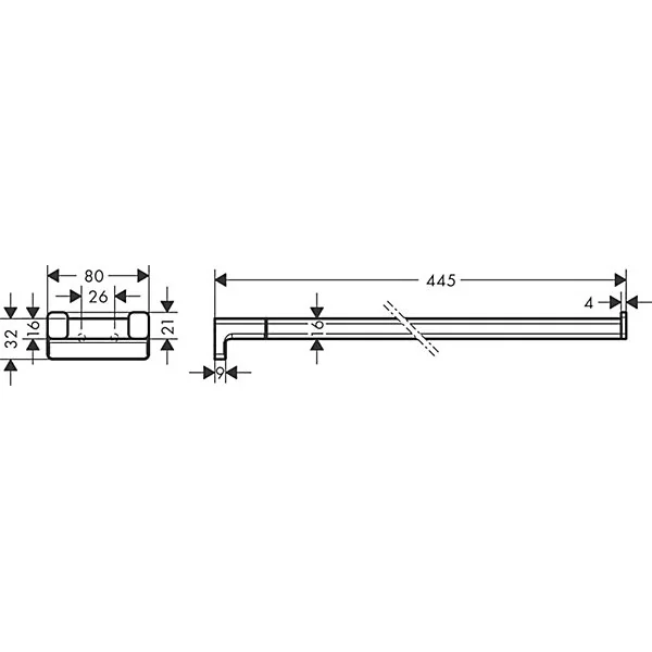 Porte serviettes double 45 cm gun metal Addstoris Hansgrohe