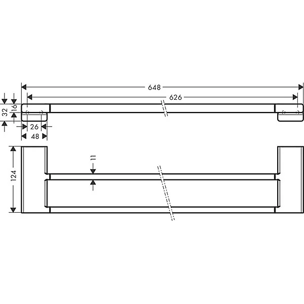 Porte serviettes double 65 cm chrome Addstoris Hansgrohe