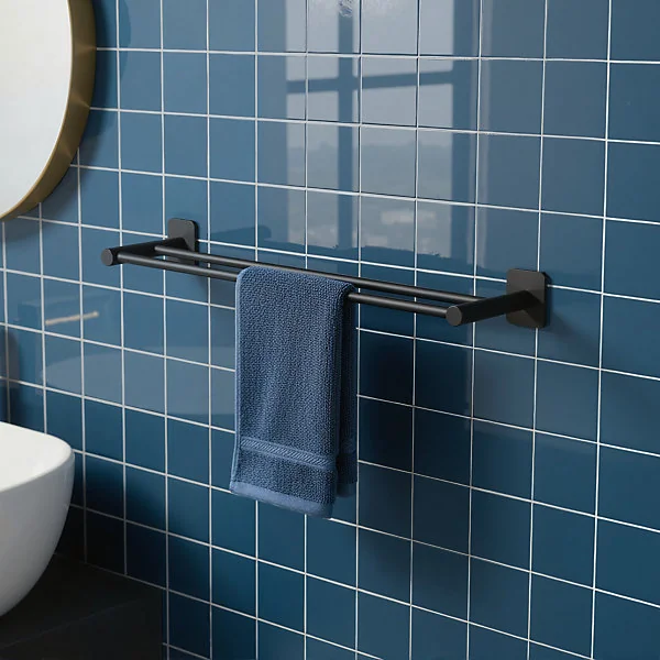 Porte serviettes Koros acier noir 60 cm