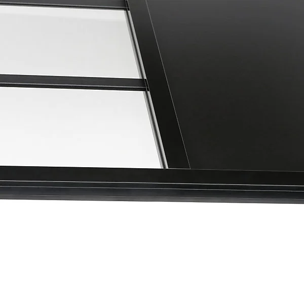 Porte seule en aluminium 3 carreaux vitrés transparents, coloris noir H.204 x l.73cm