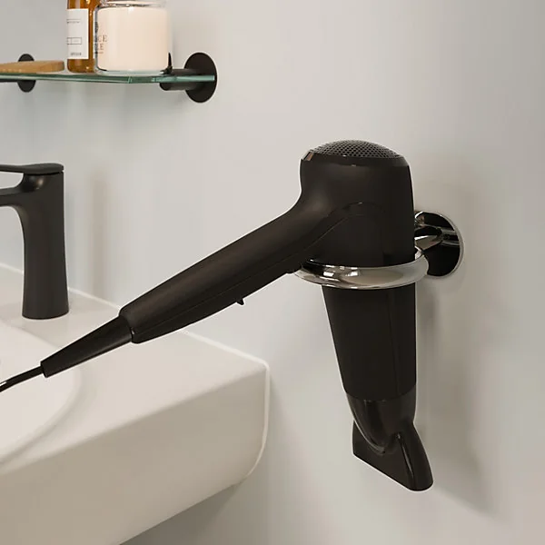 Porte sèche-cheveux en acier inoxydable chromé Cavally GoodHome