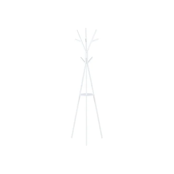 Portemanteau Acier Blanc 48 x 48 x 179 cm à 3 Branches 1 Etagère