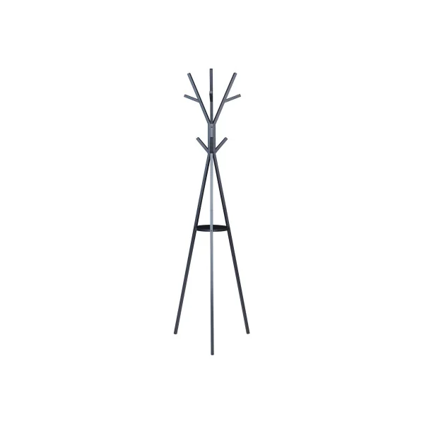 Portemanteau Acier Noir 48 x 48 x 179 cm à 3 Branches 1 Etagère