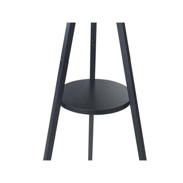 Portemanteau Acier Noir 48 x 48 x 179 cm à 3 Branches 1 Etagère