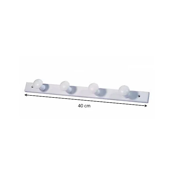 Porte-manteau à fixer pin blanc Form Agra 4 têtes