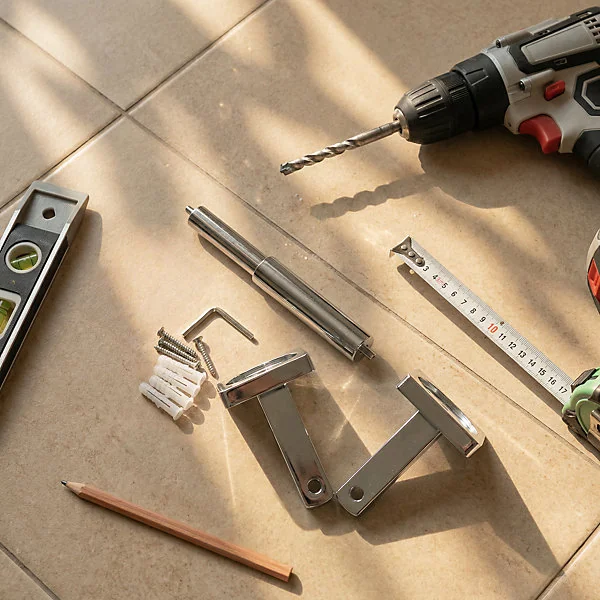 Porte-rouleaux rétractable mural en plastique ABS et acier chromé GoodHome Alessano