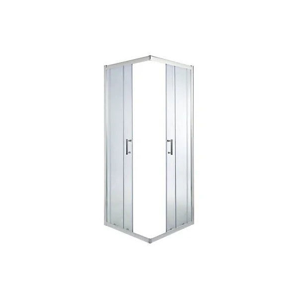 Portes de douche angle droit Cooke & Lewis Onega transparent 80 x 80 cm