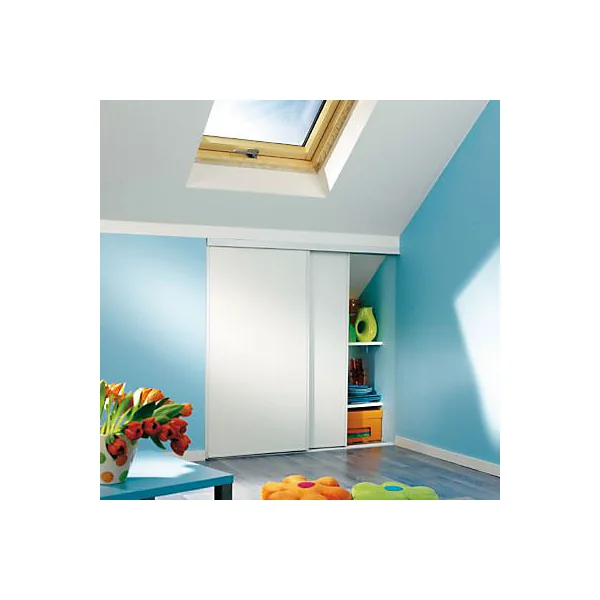 Portes de placard coulissantes blanches effet bois GoodHome Romero H. 120 x l. 60 cm, 2 portes